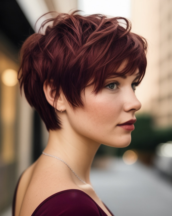 Burgundy Pixie Hairstyle 7 1 I Take You Wedding Readings