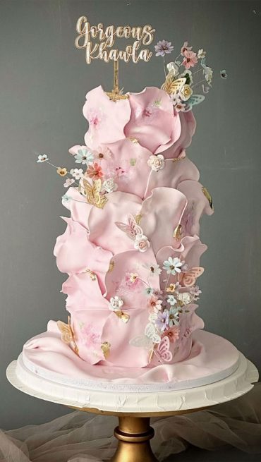 55 Cute Cake Ideas For Your Next Party Ruffled Cake Adorned With