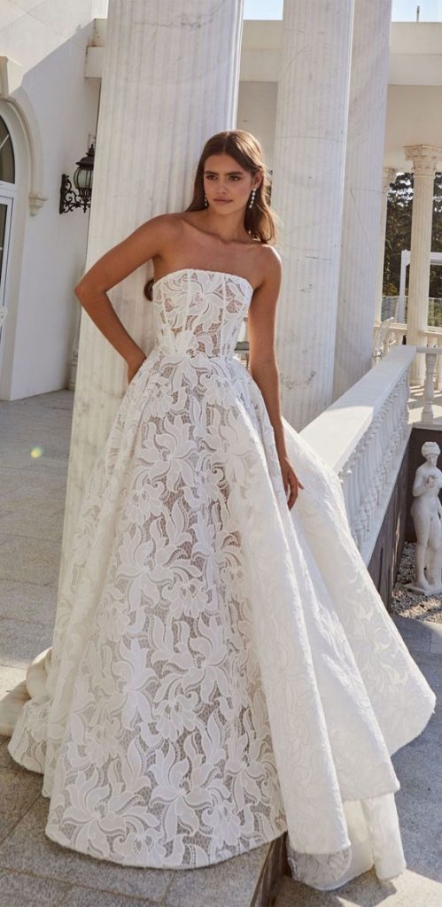 50 Wedding Dress Trends 2023 Dahlia Strapless Wedding Dress