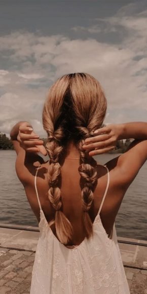 Cute Hairstyles For Summer Beach Days Pull Through Bubble Double