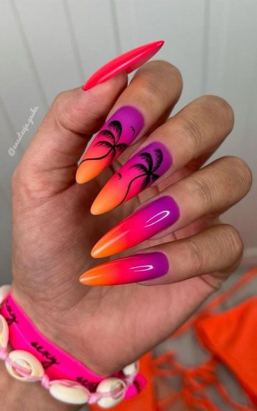 Fresh Summer Nail Designs Tropical Sunset Vibes