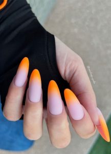 Fresh Summer Nail Designs Ombre Orange Tip Nails