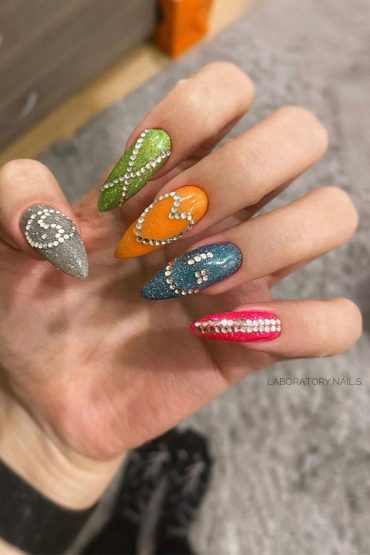 Fresh Summer Nail Designs Shimmery Jewel Tone Nails