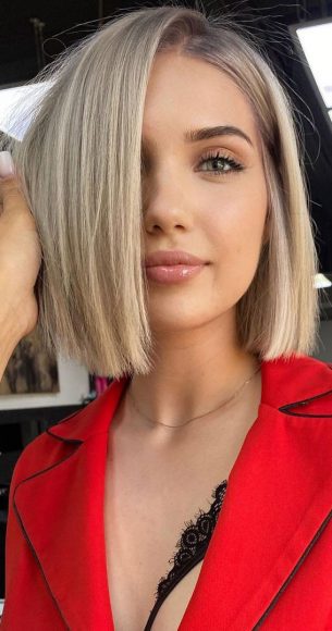 Sleek And Chic Bob Hairstyles Dirty Blonde Blunt Bob