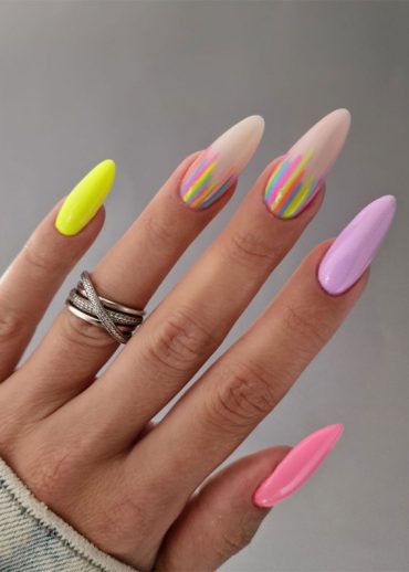 30 Light Up Your Nails With Electric Energy For Summer Neon Green Lilac