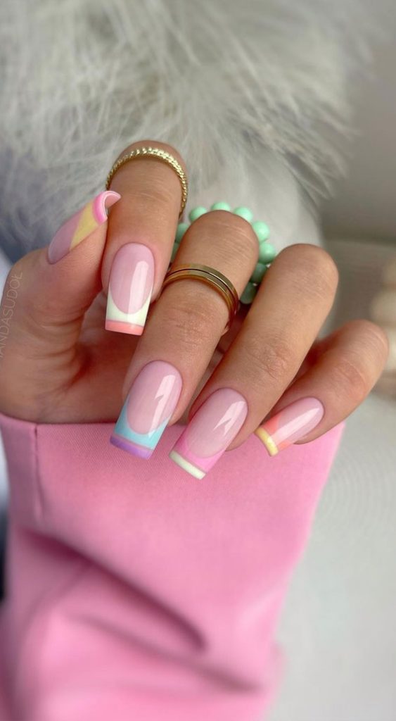 Embrace The Warmth With Radiant Summer Nails Pastel Double French Tips