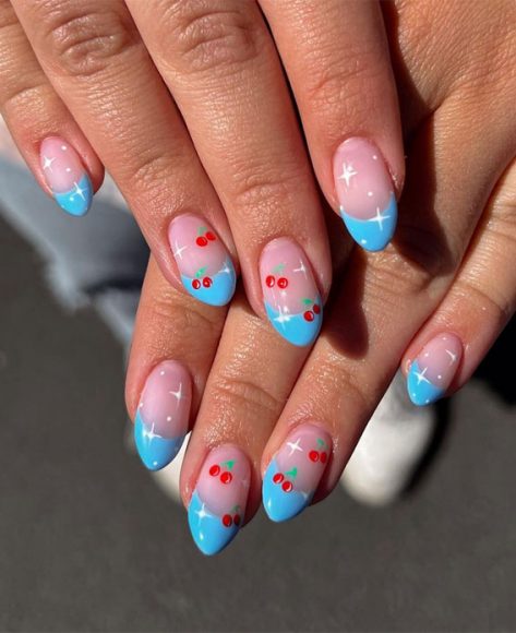 Chic Summer Nail Ideas Embrace The Season With Style Blue French Tips