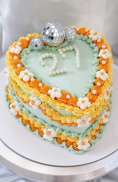 40 Delightful Lambeth Birthday Cake Ideas Mint Orange Yellow Cake