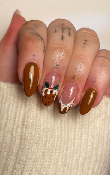 Festive Fingertips Enchanting Christmas Nail Ideas Brown