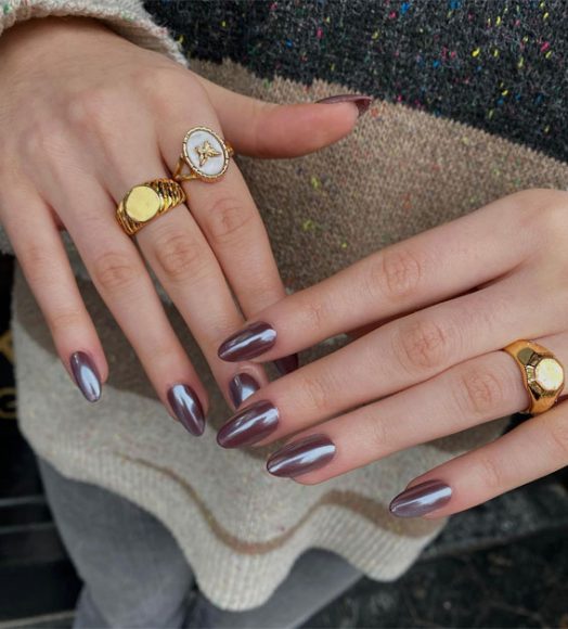 Brilliant Chrome Nail Art Designs Autumn Chrome Nails