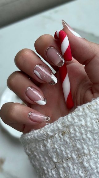 Festive Fingertips 52 Enchanting Christmas Nail Ideas Clear Glitter