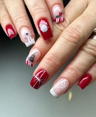 Winter Wonders Festive Christmas Nail Art Designs Festive Mix Nail Art