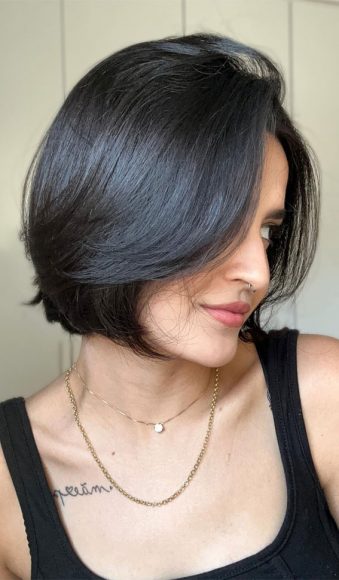 Sassy Short Hairstyles For Modern Elegance Brunette Chin Length Bob