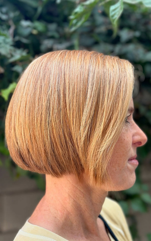 Short Layered Haircuts For Women Over Sleek Golden Blonde Bob