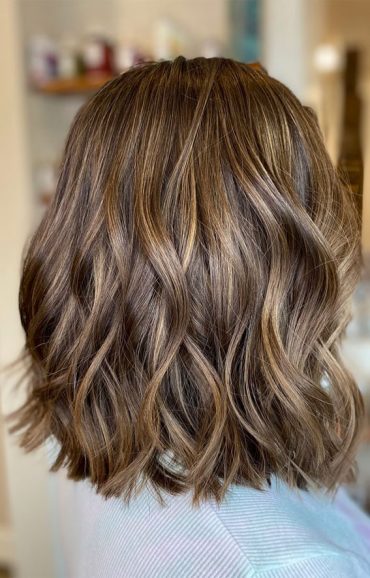 Stylish Shoulder Length Haircuts To Try Now Brunette Balayage Lob