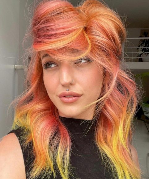 Crazy Hair Colour Ideas To Try In Peach And Yellow Combo I