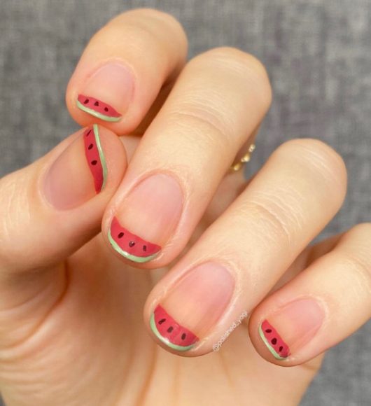 Cute Watermelon Nail Design Ideas Watermelon Tip Nails I Take You