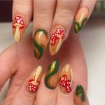 Mushroom Nail Art Designs Swirly Glitter And Mushroom Nails I