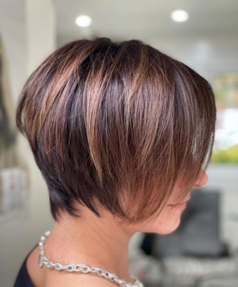 43 Cute Trendy Bixie Haircuts Brunette With Copper Highlights I Take