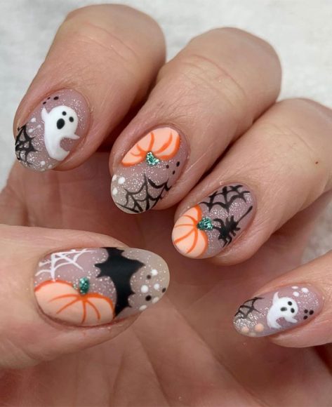 Cute Halloween Nail Designs Shimmery Mixed Halloween Nails I Take