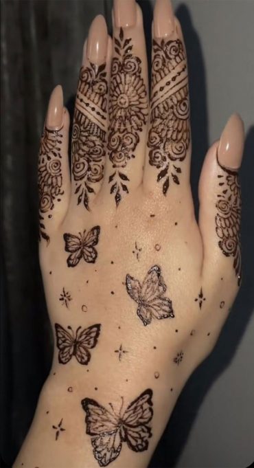 Fluttering Elegance 23 Enchanting Butterfly Henna Designs Lace Winged