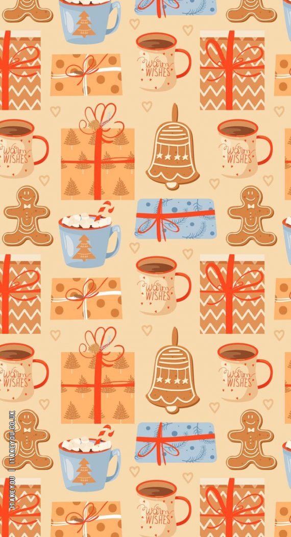 Festive Sip And Sweet Wallpapers Wonderland Biscuit Present Blue