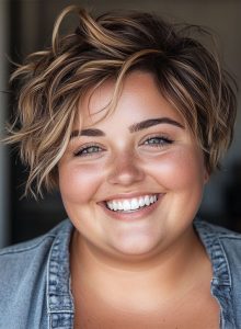 33 Flattering Short Haircuts For Chubby Women Messy Textured Pixie