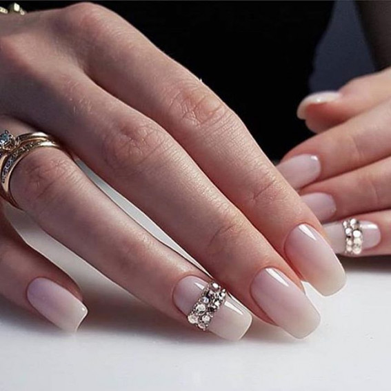 Beautiful & Elegant Ombre Subtle Wedding Nails