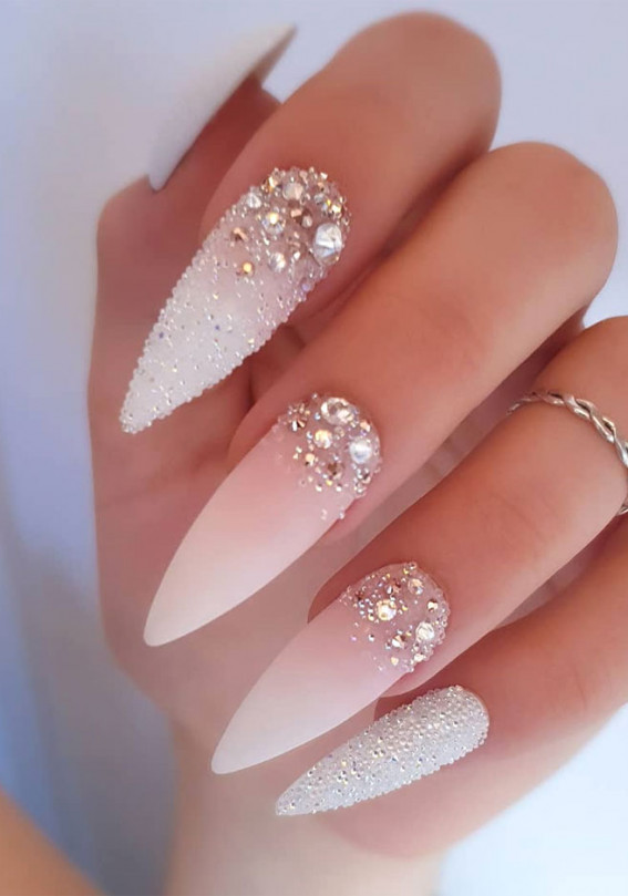 Almond Shaped Classy Wedding Nails