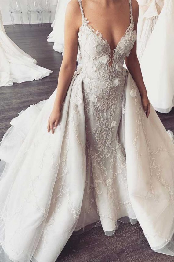 57 Stunning Wedding Dresses With Detachable Skirts 9345