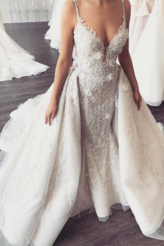 57 Stunning Wedding Dresses With Detachable Skirts 2235