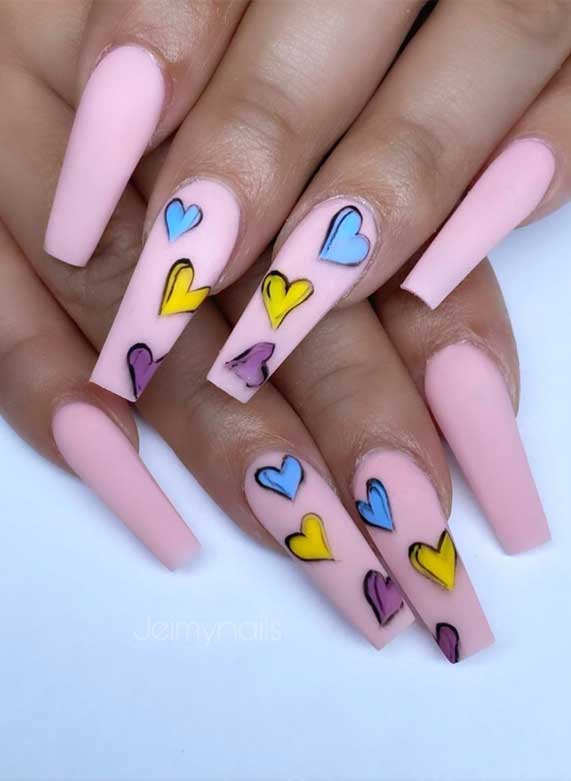 42 Cute Valentine's Day Nails for 2022 : LV Soft Pink French Tips