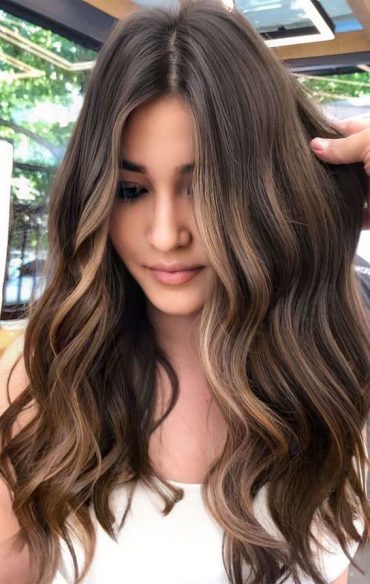 22 + Best & hot hair color trends 2020 : Wavy dark chocolate