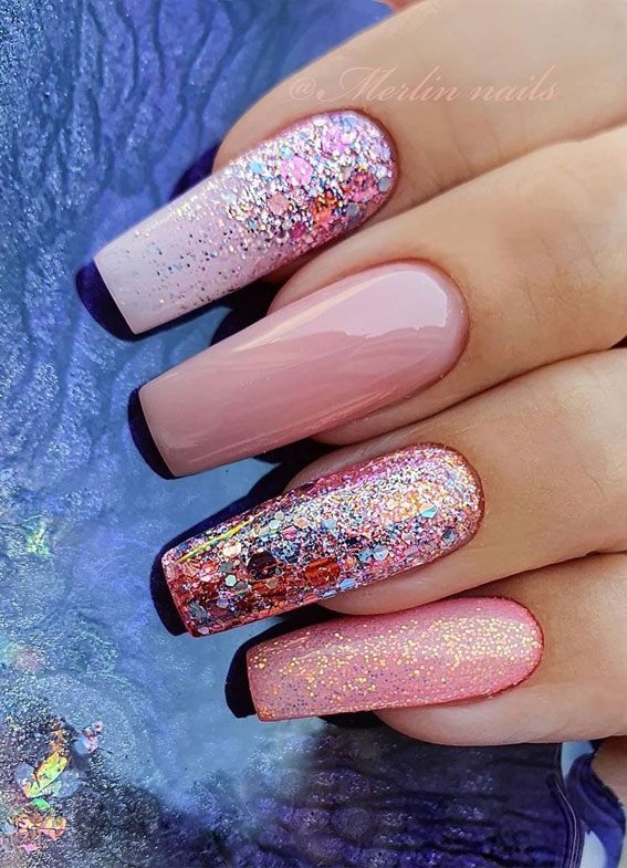 Most Beautiful Nail Designs You Will Love To wear In 2021 : Chunky glitter  nail design