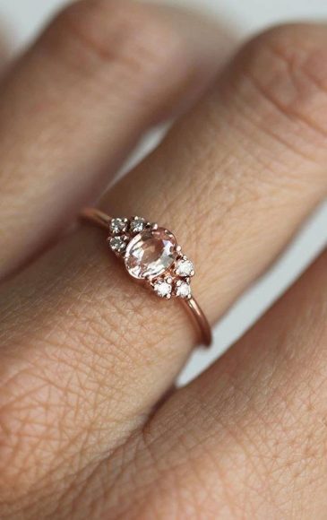 Incredibly Beautiful Engagement Rings in 2020 - Simple peach champagne ...