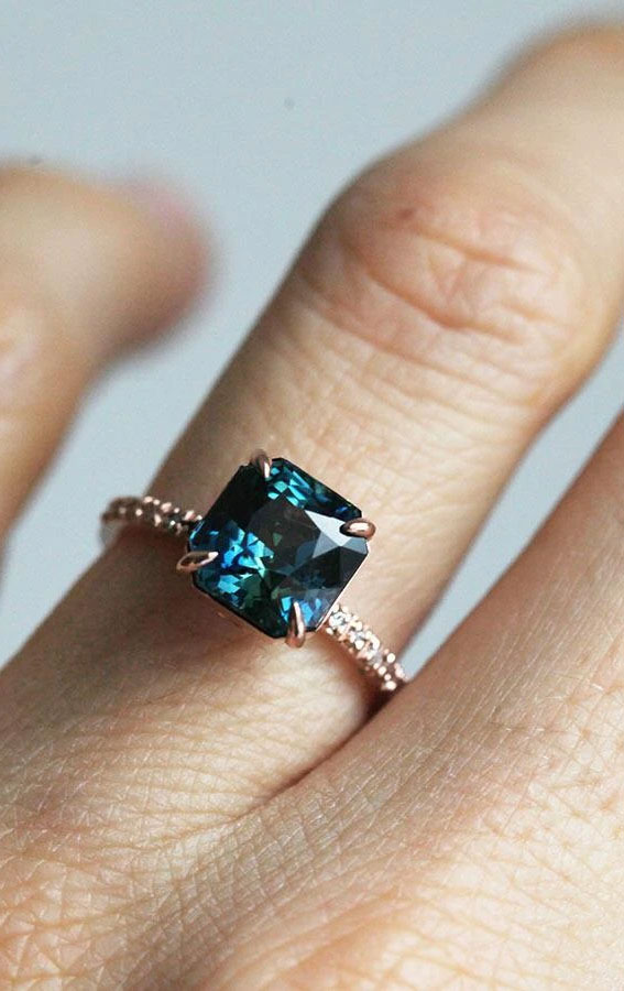 This blue sapphire open ring creates the illusion of the sapphires floating  effortlessly between your fingers. With its beautiful blue hu... | Instagram