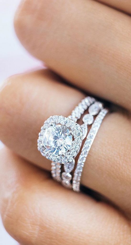 44 Insanely Engagement Rings square halo