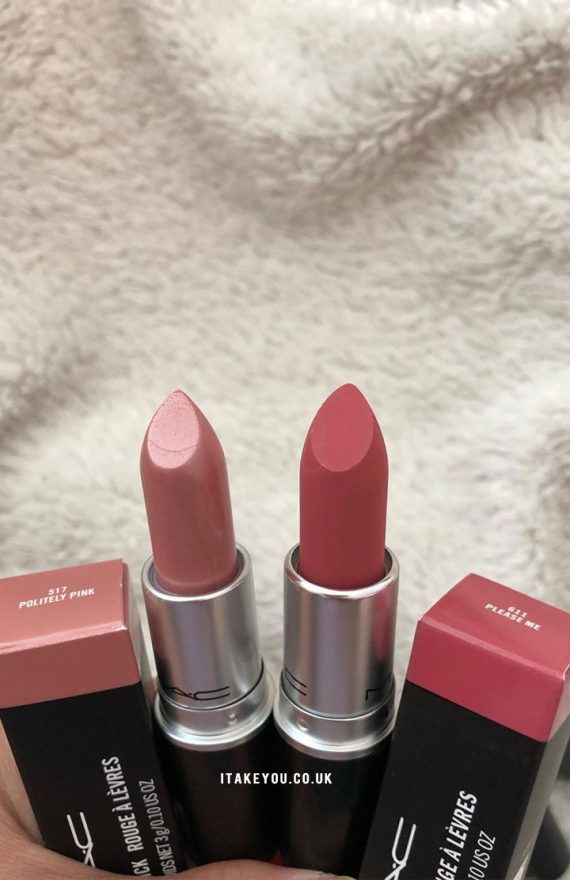 Politely Pink vs Please Me Mac Lipstick