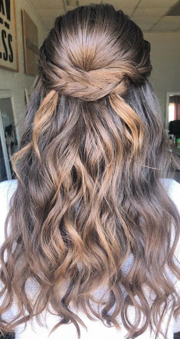 45 Beautiful half up half down hairstyles for any length : Pretty ...