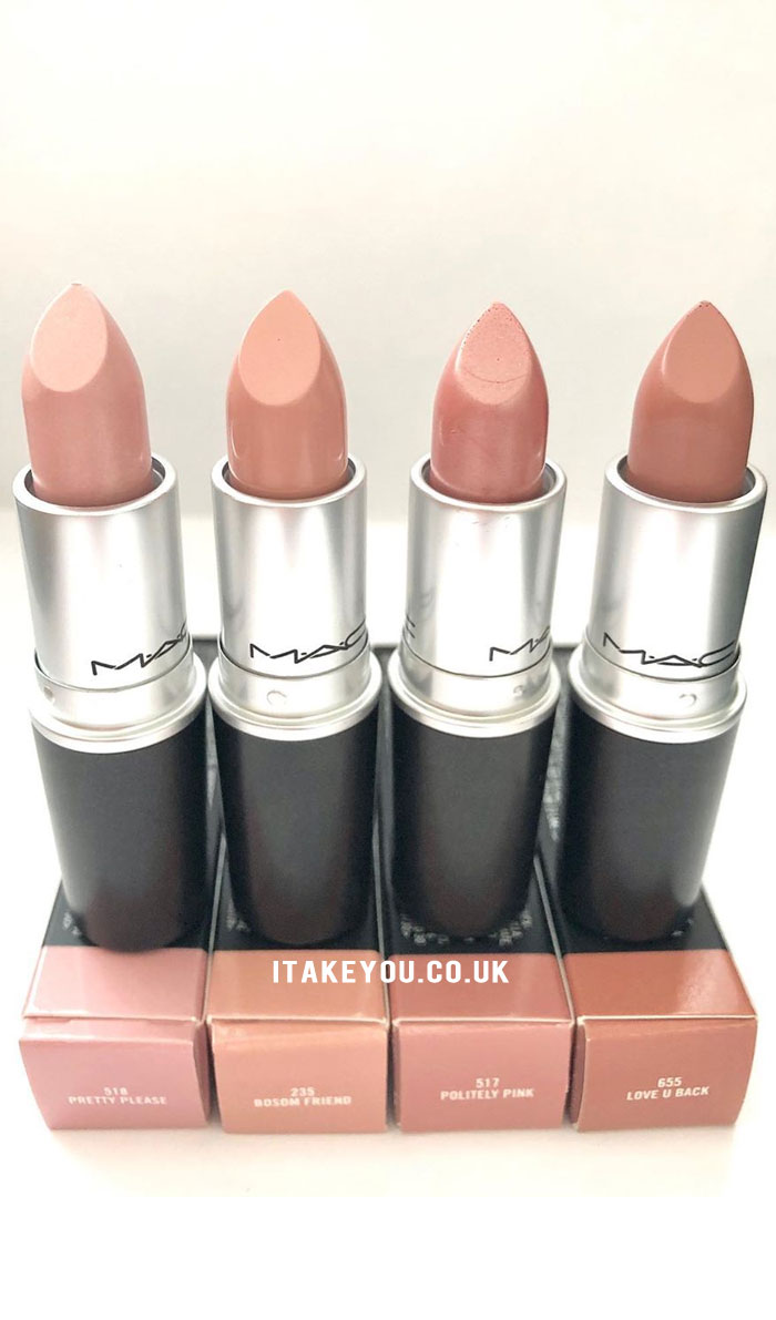 4 shades of Mac Lipsticks