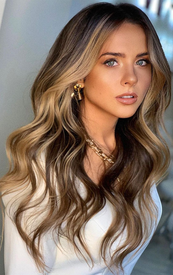 chocolate brown hair color ideas with highlights