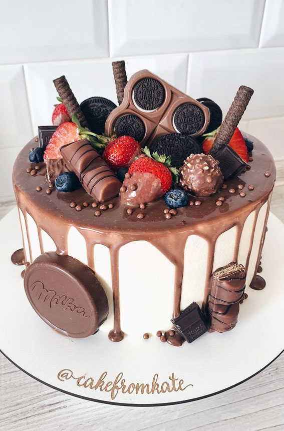 nice birthday cake with chocolate sprinkles photo Stock Photo - Alamy