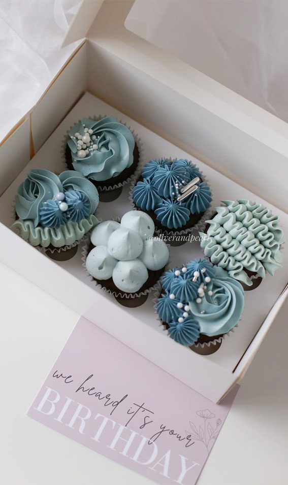 blue birthday cupcake