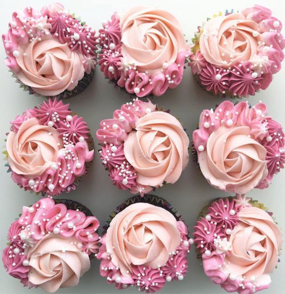 59 Pretty Cupcake Ideas For Wedding And Any Occasion Pink Peach And   Cute Cupcakes 11 563x580 