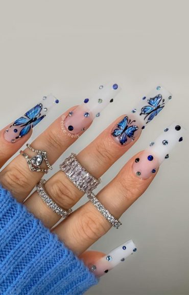 Most Beautiful Nail Designs You Will Love To wear In 2021 : Deep Blue ...