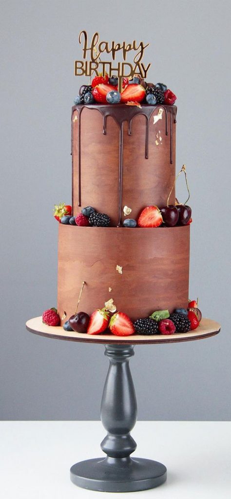 47 Cute Birthday Cakes For All Ages : Two tier chocolate birthday cake