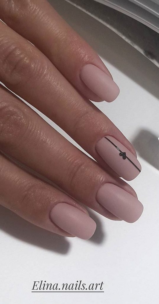 Beautiful Valentine's Day Nails 2021 : Minimal Nude Nails