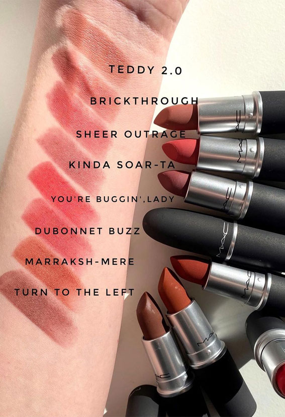 25 Mac Lipstick Swatches 2022 – Five Shades of Mac Lipsticks