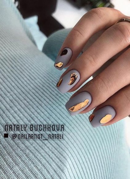 Most Beautiful Nail Designs You Will Love To wear In 2021 : Matte grey