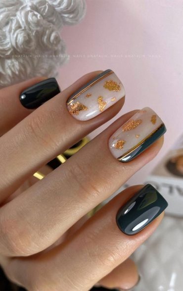 These Will Be the Most Popular Nail Art Designs of 2021 : Dark green